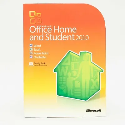 Genuine Microsoft Office 2010 Home And Student Family Pack For 3 PCs RETAIL Box • $69.99