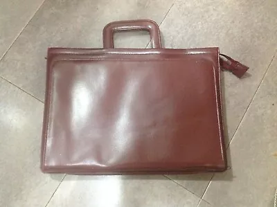 Satchel Office IPad/Laptop Work Bag Messenger Burgandy Soft Glove Faux Leather • $18.88