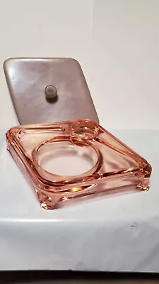 1930's Rose Pink Glass Vanity Dresser  Box • $35