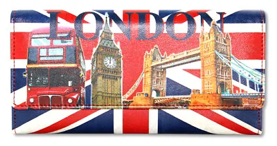 British Union Jack London Icons Bus Bridge Big Ben Card Coin Zipped Long Purse • £12.99