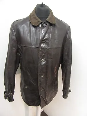 Vintage 50's Military Leather Aviator Jacket Size L Ace Patina • $99.80