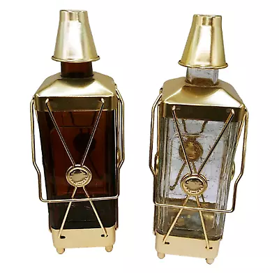 Set Of 2 Vintage Swiss Harmony Inc Music Box Decanters Bottle Shot Glasses • $49.99