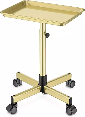 Salon Tray On Wheels - Premium Aluminum Tattoo Tray Rolling Trolley - Adjustable • $58.06