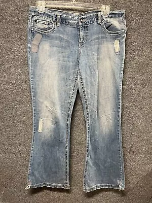 Vanity Jeans Women's 38/33 Bootcut Light Wash Distressed Denim Pants • $16.95