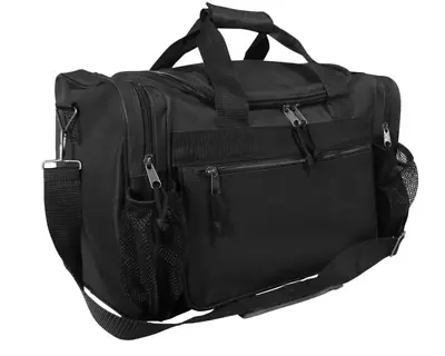 DALIX 17 Duffle Bag Sports Travel Gym Bag With Mesh Pockets Black • $18