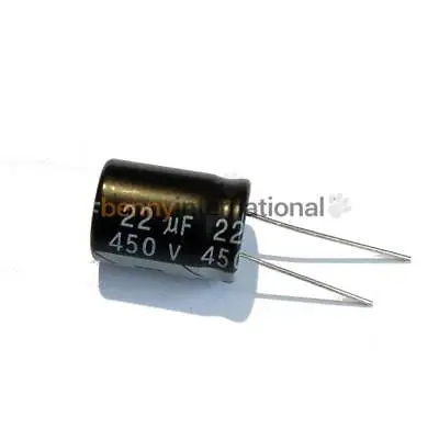 22uF 450V 105°C ELECTROLYTIC CAPACITORS Multicomp Valve High Temp 4.7uF 2.2uF 10 • $3.88