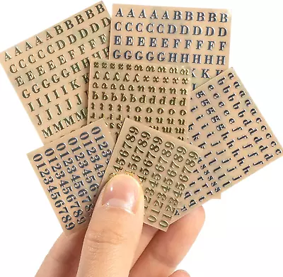 6 Sheets 3Mm Alphabet Number Stickers Mini Letters Stickers Glitter Alloy Self A • $18.31