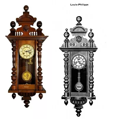 1906 Large Antique Mechanical Wooden Wall Clock By Friedrich Mauthe • $700
