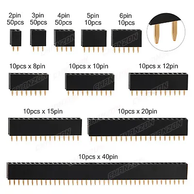 £3.59 • Buy Male Female 2.54mm Pitch Header Pins Socket Single Double Row Connector Strip