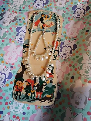$8.53 • Buy Vintage Childrens Necklace/Bracelet Set - Snow White & The Seven Dwarfs 1950/60