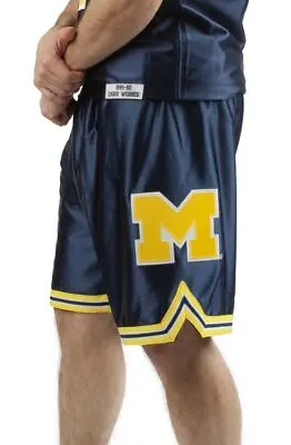 Mitchell & Ness Michigan Wolverines FAB FIVE WEBBER ROSE AUTHENTIC SILK SHORTS • $156