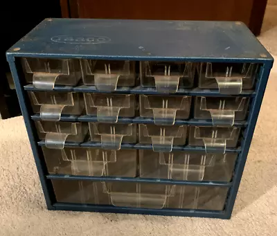 Vintage Raaco Blue Metal Parts Storage 15 Drawers Made In Denmark • $25.99