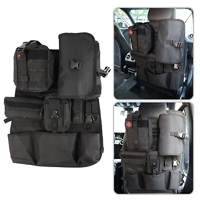 Universal Car Seat Cover Storage Organizer Tactical Molle Panel Pouch W/ 7 Bag • $39.99