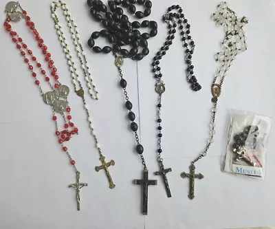 Vintage To New Religious Item Lot Rosary Cross Pendants • $8.99