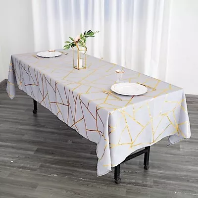 60x102-Inch Geometric Design Polyester Rectangle Tablecloth Wedding Decorations • $17.64