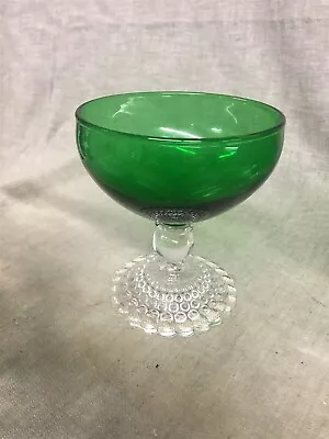 Anchor Hocking Forest Green Bubble Foot Champagne/ Tall Sherbet  • $5.21