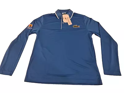 LACOSTE Sport Australian Open Tennis Long Sleeve Polo Shirt Blue Size 3 Or Small • $49.90