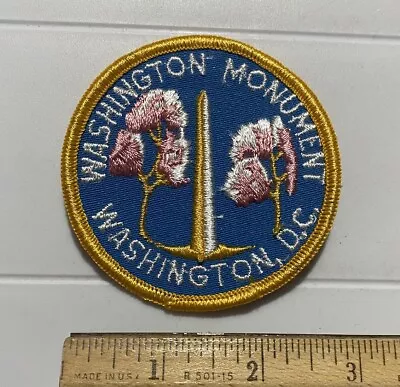 Washington Monument Wash. DC Cherry Blossoms Round Embroidered Souvenir Patch • $12