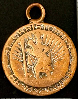 Vintage Catholic St Christopher Copper Tone Medal • $7.99