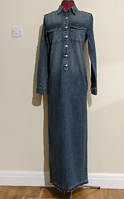 Zara Blue Long Sleeve TRF Denim Dress Size M RRP £49.99 REF 3607/273 • £28.99