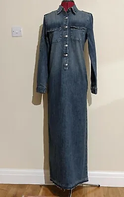 Zara Blue Long Sleeve TRF Denim Dress Size S RRP £49.99 REF 3607/273 • £26.99