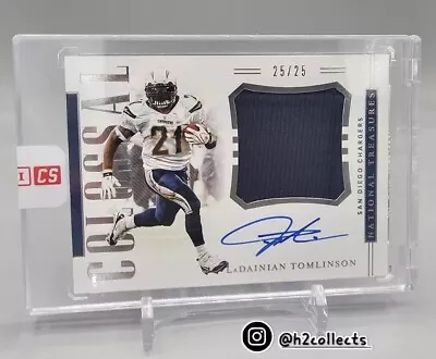 Ladainian Tomlinson Auto 25/25 Panini National Treasures 2018 Jersey Relic Jumbo • $139.99