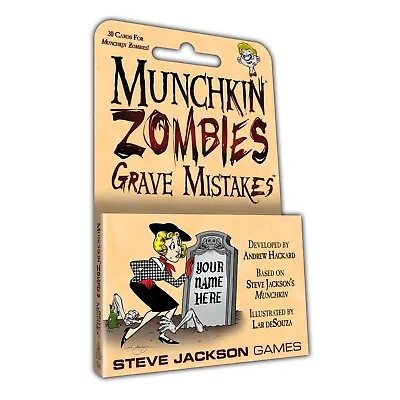 Munchkin Zombies Grave Mistakes 30 Card Game Expansion Steve Jackson SJG4266 • $12.79