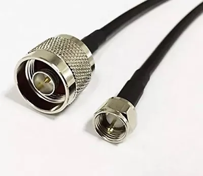 N Male Plug To F Male 12 Inch Plug Pigtail Cable RG58 TV Wifi Router USA • $12.95