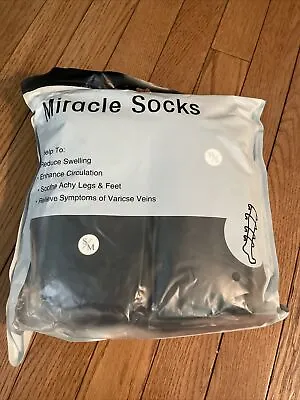 Miracle Socks Graduated Compression Socks Pack Of 7 Size S/M Black • $19.99