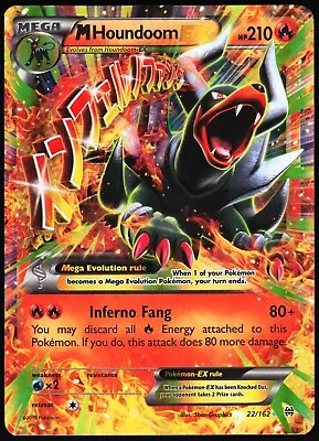 Mega M HOUNDOOM EX 22/162 XY - BREAKthrough HOLO FULL ART Pokemon Card  • $16.59