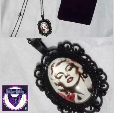 Marilyn Monroe Pendant 50cm Necklace With Purple Velvet Gift Pouch  • $19.29