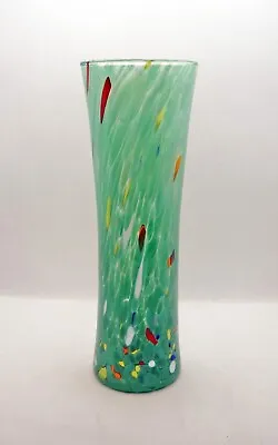 New Murano Millefiori Colorful Green Vase Italian Art Glass Casanova • $89.99