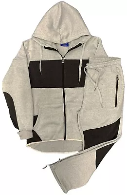 Men 2-Piece Sweatsuit CloudT. Sweat Jacket & Sweatpants Winter Fleece Suit  • $59.99