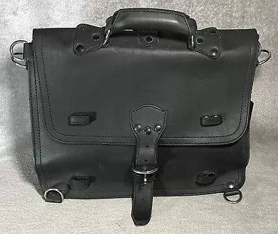 Saddleback Leather Company Black Leather Briefcase Attache Bag Tote Portfolio • $99.99