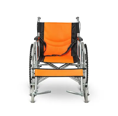 ⭐⭐⭐24  Fold Wheelchair &Park Brakes Lightweight Soft Mobility Aid Max Load 180kg • $169.19