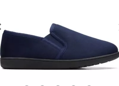 Clarks Buke Ease Mens Dark Slip On Slippers House Navy  Shoes Uk 9 G /43 • £29.99