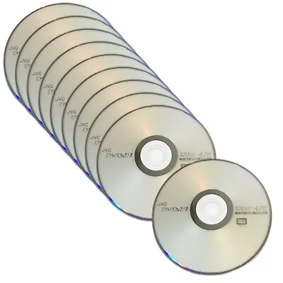 £4.99 • Buy 10 X JVC DVD+R Blank Dics 4.7GB 1-16x Media Computer Recordable DVDs In Sleeve