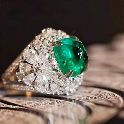 Women Charm Engagement Wedding Ring 925 Silver Cubic Zircon Jewelry Sz 6-10 • $3.72