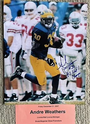 Andre Weathers 1997 University Of Michigan Autographed 8x10 With Inscription • $10.99