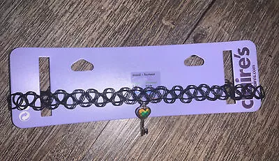 Claire’s Mood Color Change Stretch Key Tattoo Choker Necklace Jewelry Nwt • $13.99