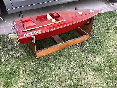 46” Vintage Fiberglass RC Nitro Boat • $200