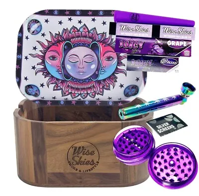 £36.99 • Buy Purple Rolling Tray Box Set  Stash Box Magentic Rolling Tray Box Purple Tips
