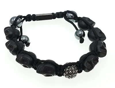£12.99 • Buy Shimla Black Skulls, Hematite & Shamballa Beaded Bracelet - Healing, Reiki
