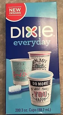Dixie Everyday Bathroom Cups 3 Oz Inspiring Design Fun Motivational 200 New. Box • $32