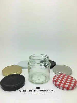 £14.35 • Buy 125ml Round Glass Jam Jars - Wedding Favours, Preserves, Sweets - C/w 58mm Lids