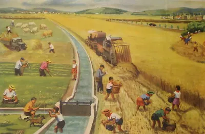 1962 Vintage Educational Poster Canvas Print Landscape Field Workers • $97.50