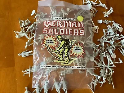 Marx WWII Military Playsets 75 Count Bag Of Light Gray German Soldiers 54mm • $150