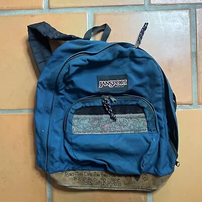 Vintage 1990s Jansport Cordura & Leather Flower Floral Backpack USA • $20