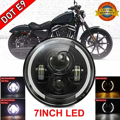 7   Inch LED Motorcycle Headlight Projector Headlight Hi/Lo Light Motorbike Lamp • £17.89