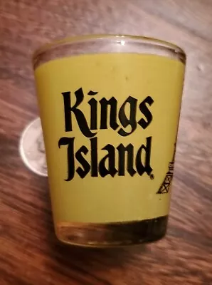 Vtg Kings Island Embossed Yellow/black Shot Glass Combine Shipping No Damage • $2.99